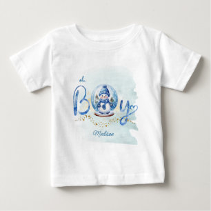 T-shirt Pour Bébé Snowman Hiver Thème Oh Boy