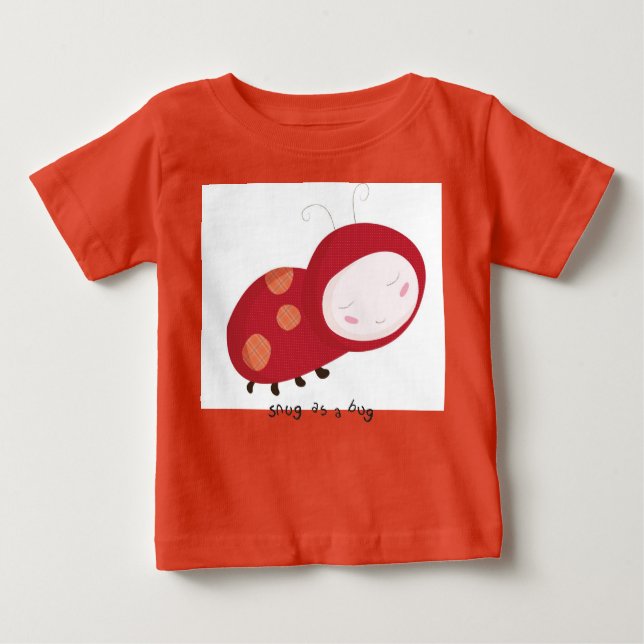 T-shirt Pour Bébé "Snug as a bug" coccinelle (Devant)