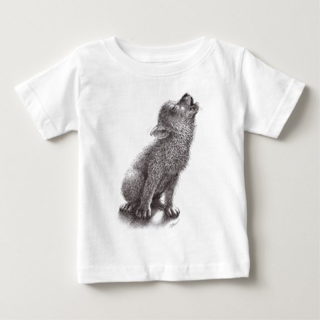 T-shirt Pour Bébé So mignon - Jeune Loup hurlant (Devant)