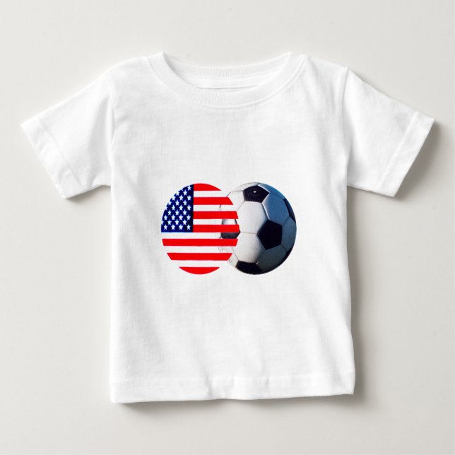 T-shirt Pour Bébé Soccer Ball & USA Drapeau Le MUSÉE Zazzle (Devant)