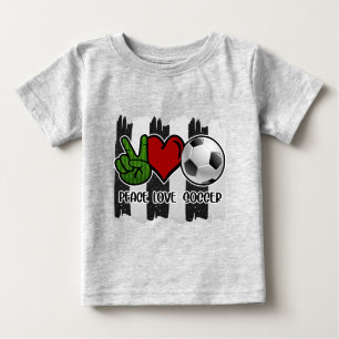 T-shirt Pour Bébé Soccer paix et amour