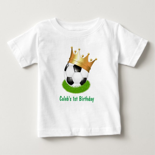 T-shirt Pour Bébé Soccer Star King ONE 1er anniversaire fête Personn (Devant)