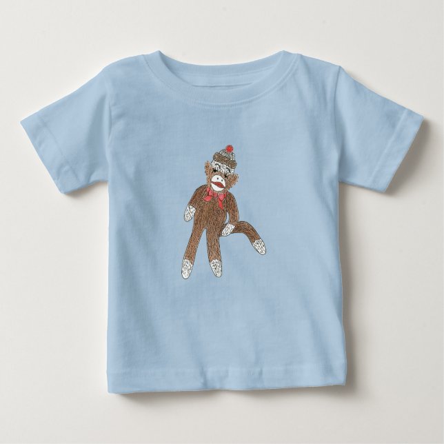 T-shirt Pour Bébé Sock Monkey (Devant)