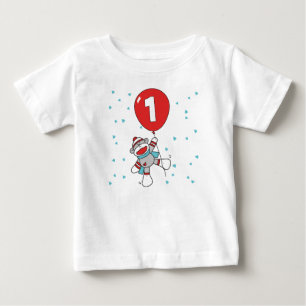 T-shirt Pour Bébé Sock Monkey premier anniversaire