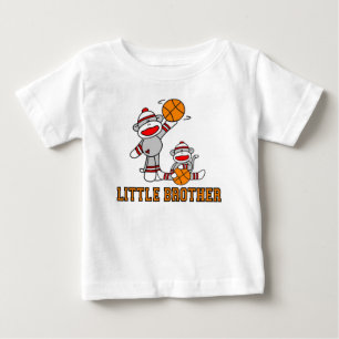 T-shirt Pour Bébé Sock Monkeys Basketball Little Brother