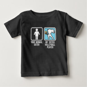 T-shirt Pour Bébé Soeur du joueur de volley-ball
