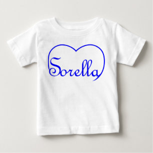 T-shirt Pour Bébé Sœur italienne Sœur cœur Bleu
