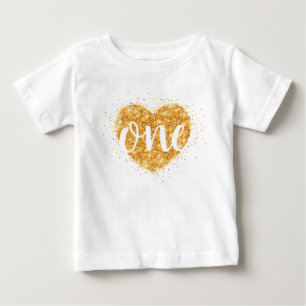 T-shirt Pour Bébé Soeur Parties scintillant Or Coeur premier Anniver