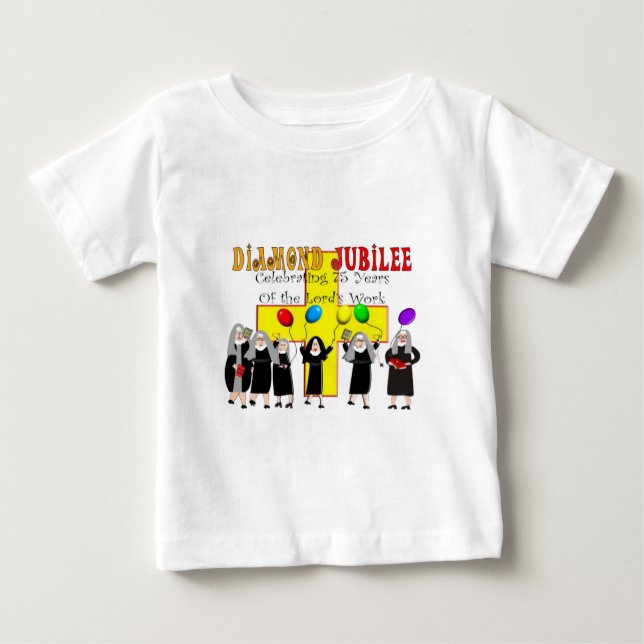 T-shirt Pour Bébé Soeurs Jubilé de diamant 75e année de service (Devant)