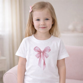 T-shirt Pour Bébé Soft Pink Bow Girl Baby Shower Party