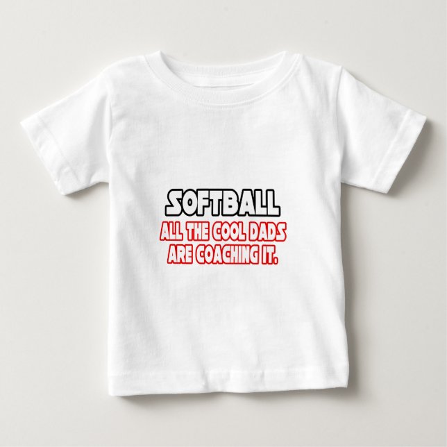 T-shirt Pour Bébé Softball...Cool papas (Devant)