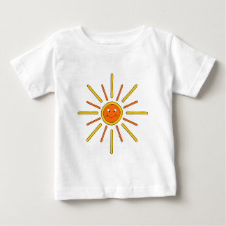 T-shirt Pour Bébé Soleil d'été souriant. Jaune et orange.