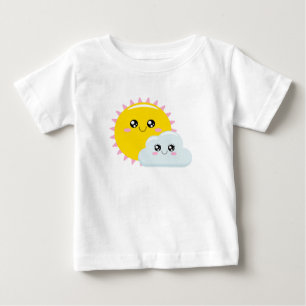 T-shirt Pour Bébé Soleil et cloud