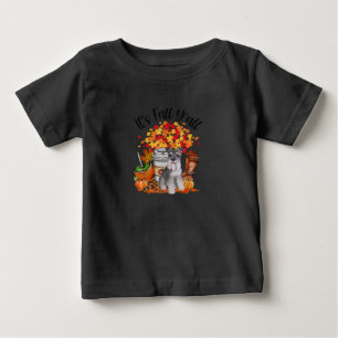 T-shirt Pour Bébé son chien de schnauzer d'automne halloween thanksg