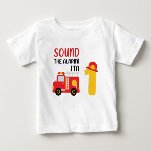 T-shirt Pour Bébé Son L'alarme Je suis un pompier de 1er anniversair