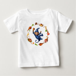 T-shirt Pour Bébé Sorcier singe avec nourriture magique tourbillonna