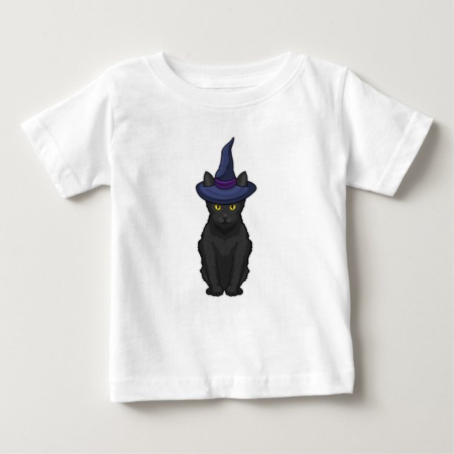T-shirt Pour Bébé Sorcière de chat (Devant)