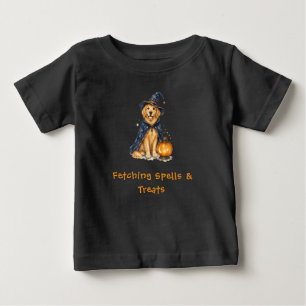 T-shirt Pour Bébé Sortilèges de sorcier retriever doré mignon Hallow