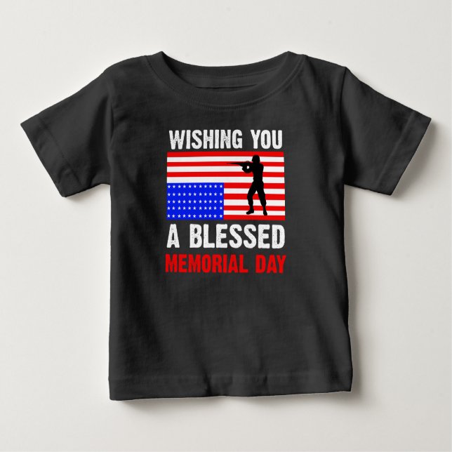 T-shirt Pour Bébé Souhaitez-Vous Un Blessed Memorial Day-62237 (Devant)