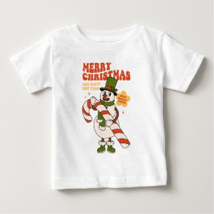 T-shirt Pour Bébé Souhaits de vacances - Un Sucre de canne Noël