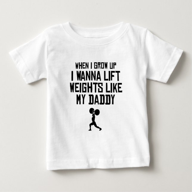 T-shirt Pour Bébé Soulevez les poids comme mon papa (Devant)
