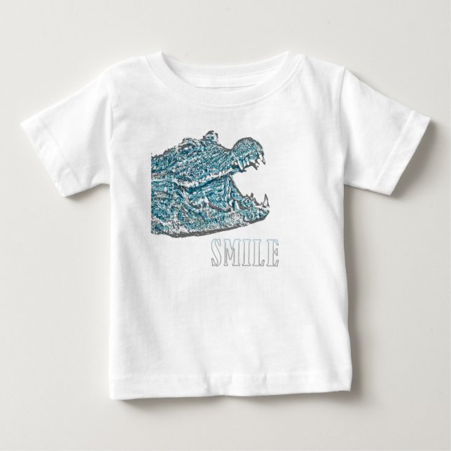 T-shirt Pour Bébé Sourire crocodile (Devant)