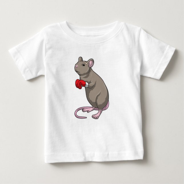 T-shirt Pour Bébé Souris à Boxing avec gants de Boxing (Devant)