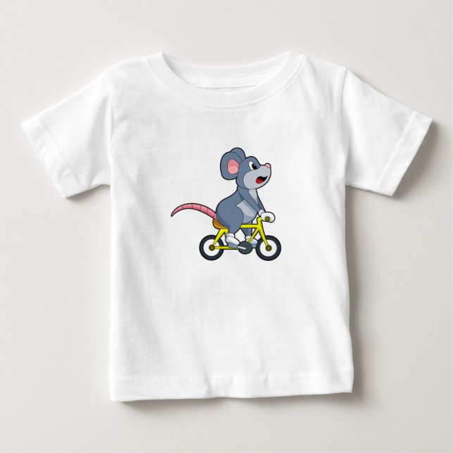 T-shirt Pour Bébé Souris avec bicyclette (Devant)