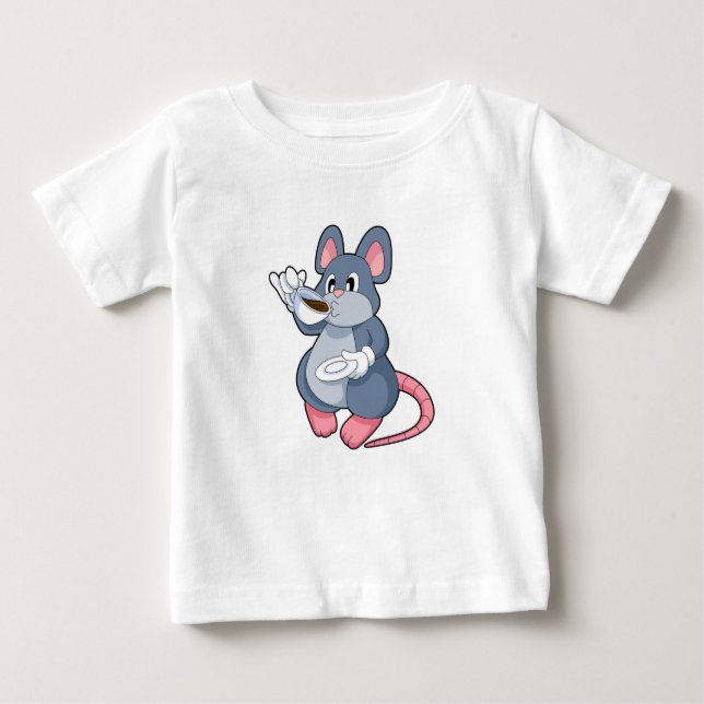 T-shirt Pour Bébé Souris avec Café Cup (Devant)