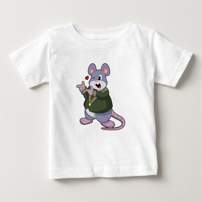 T-shirt Pour Bébé Souris comme chambre avec costume (Devant)