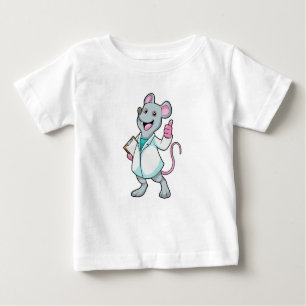 T-shirt Pour Bébé Souris comme docteur avec manteau de docteur