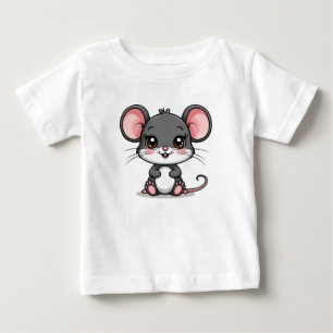 T-shirt Pour Bébé Souris de dessin animé adorable avec de grandes or