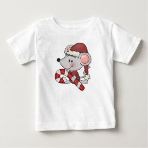 T-shirt Pour Bébé Souris de Noël avec du sucre de canne