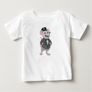 T-shirt Pour Bébé Souris en marié avec ruban