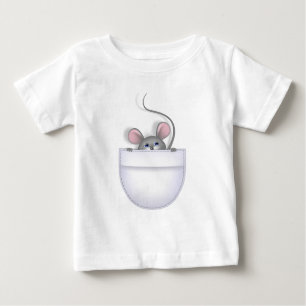 T-shirt Pour Bébé Souris en poche