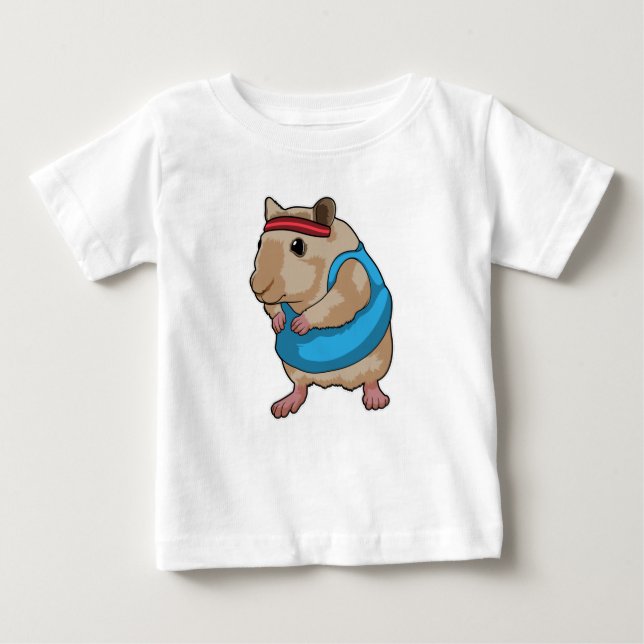 T-shirt Pour Bébé Souris en tant que coureur avec bandeau (Devant)