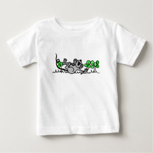 T-shirt Pour Bébé Souris Jouant En Shamrock