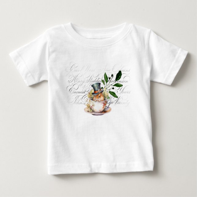 T-shirt Pour Bébé Souris victorienne en tasse de thé (Devant)