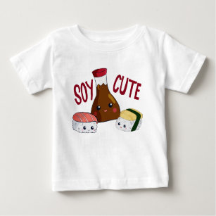 T-shirt Pour Bébé Soy Cute Kawaii Sushi Soysauce Tamago Rolls