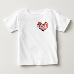T-shirt Pour Bébé Soyez avec l'Ukraine lettrage et coeur