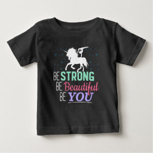 T-shirt Pour Bébé Soyez forte, belle, vous - Licorne de gymnastique