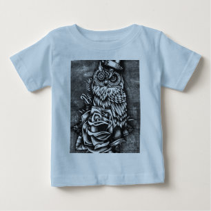 T-shirt Pour Bébé Soyez illustration sage de hibou de style de