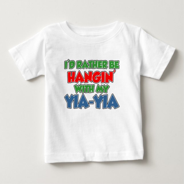 T-shirt Pour Bébé Soyez plutôt avec Yia-Yia (Devant)