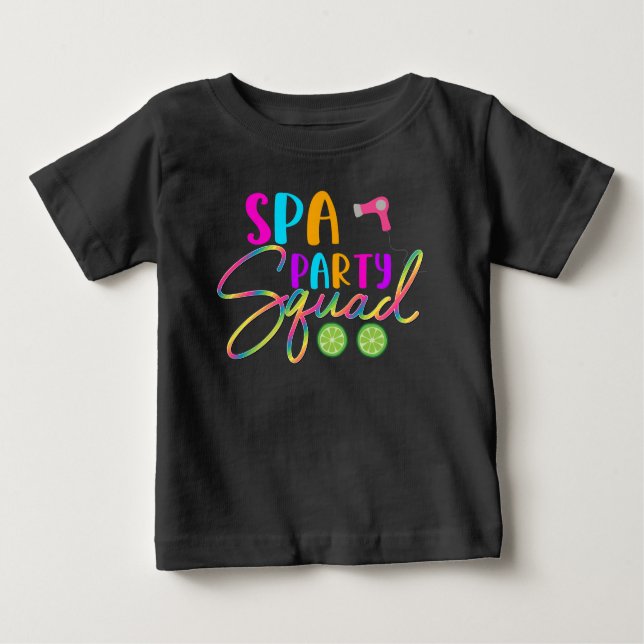 T-shirt Pour Bébé Spa Party Squad Amusant Anniversaire Thème (Devant)