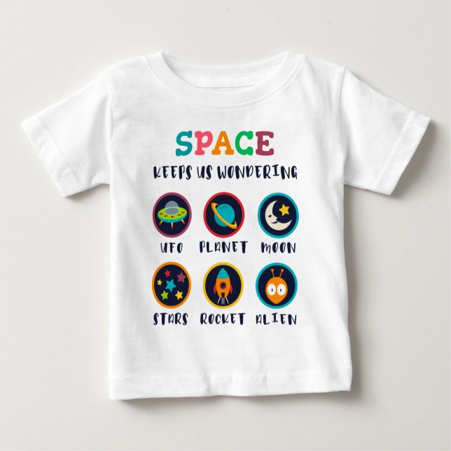 T-shirt Pour Bébé Space keeps us wondering (Devant)