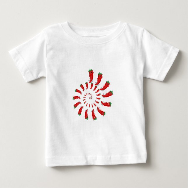 T-shirt Pour Bébé Spirale de Pepper Diva Rouge (Devant)