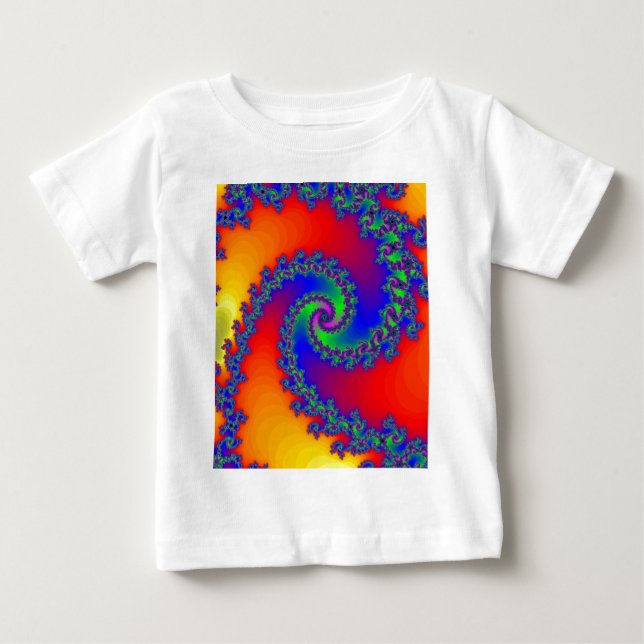 T-shirt Pour Bébé Spirale fractale colorée : (Devant)