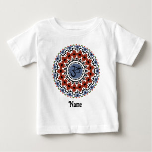 T-shirt Pour Bébé Spirituel Mandala Yoga Om Rust Bleu Customisé