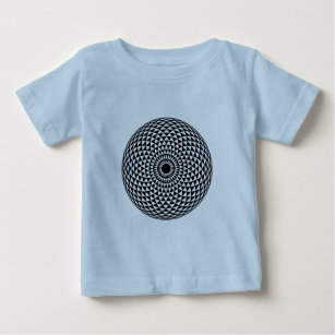 T-shirt Pour Bébé Spirituel noir blanc Mandala géométrique Vector Ar