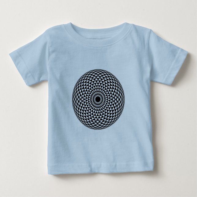T-shirt Pour Bébé Spirituel noir blanc Mandala géométrique Vector Ar (Devant)